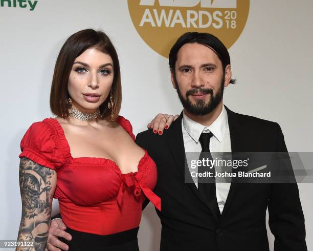 Ivy Lebelle and Tommy Pistol attends the 2018 XBIZ Awards on January 18, 2018 in Los Angeles, California.