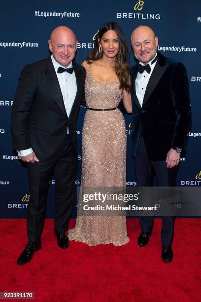 Mark Kelly, Olivia Munn and Georges Kern attend Breitling Celebrates The North American Stopover of its Global Roadshow at Duggal Greenhouse on...