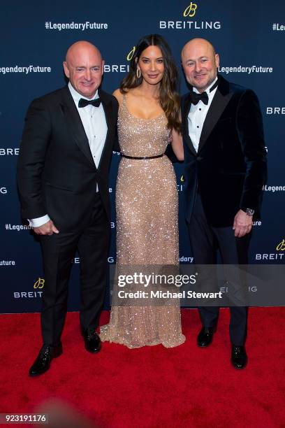 Mark Kelly, Olivia Munn and Georges Kern attend Breitling Celebrates The North American Stopover of its Global Roadshow at Duggal Greenhouse on...