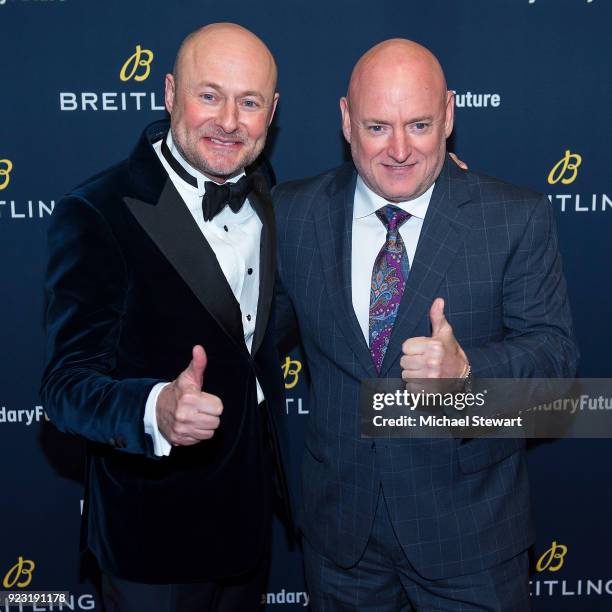 Georges Kern and Scott Kelly attend Breitling Celebrates The North American Stopover of its Global Roadshow at Duggal Greenhouse on February 22, 2018...
