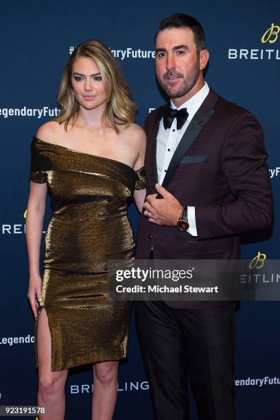 Kate Upton and Justin Verlander attend Breitling Celebrates The North American Stopover of its Global Roadshow at Duggal Greenhouse on February 22,...