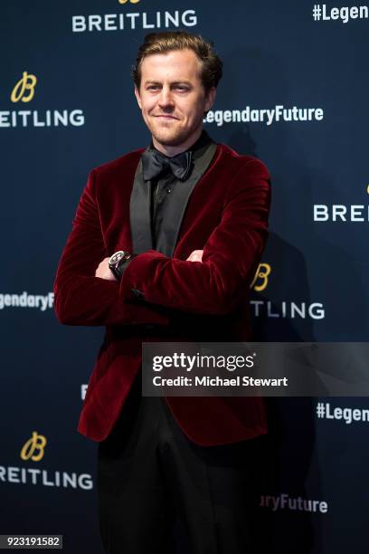 Alex Moffat attends Breitling Celebrates The North American Stopover of its Global Roadshow at Duggal Greenhouse on February 22, 2018 in the Brooklyn...