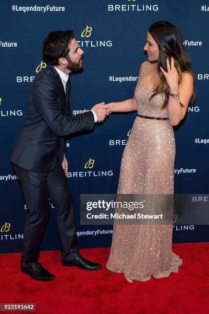 Darren Criss and Olivia Munn attend Breitling Celebrates The North American Stopover of its Global Roadshow at Duggal Greenhouse on February 22, 2018...