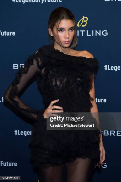 Cindy Mello attends Breitling Celebrates The North American Stopover of its Global Roadshow at Duggal Greenhouse on February 22, 2018 in the Brooklyn...