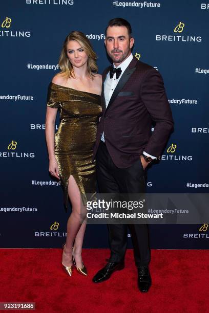 Kate Upton and Justin Verlander attend Breitling Celebrates The North American Stopover of its Global Roadshow at Duggal Greenhouse on February 22,...
