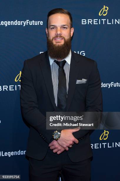 Dallas Keuchel attends Breitling Celebrates The North American Stopover of its Global Roadshow at Duggal Greenhouse on February 22, 2018 in the...