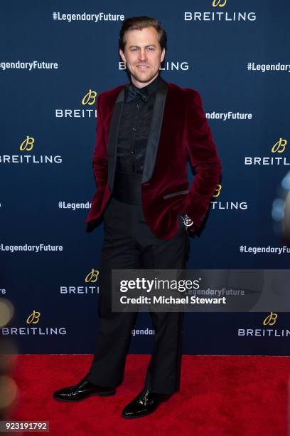 Alex Moffat attends Breitling Celebrates The North American Stopover of its Global Roadshow at Duggal Greenhouse on February 22, 2018 in the Brooklyn...