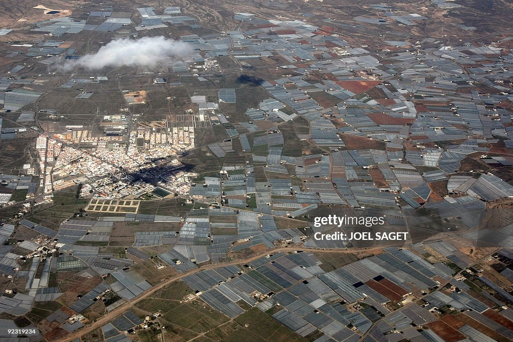 An aerial view taken on October 23, 2009