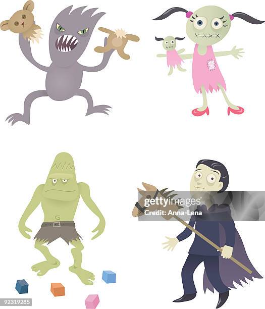 playing monsterkids - ogre fictional character stock illustrations