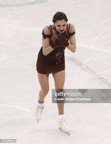Evgenia Medvedeva of Olympic Athlete from Russia competes during the Ladies Single Skating Free Program on day fourteen of the PyeongChang 2018...
