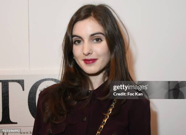 Actress Claire Chust attends Edito Magazine Cocktail at Galerie Joseph on February 22, 2018 in Paris, France.