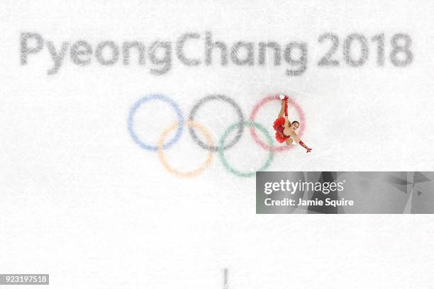 Alina Zagitova of Olympic Athlete from Russia competes during the Ladies Single Skating Free Skating on day fourteen of the PyeongChang 2018 Winter...