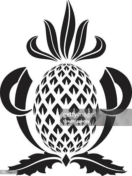 pineapple vector - pineapple vector stock illustrations