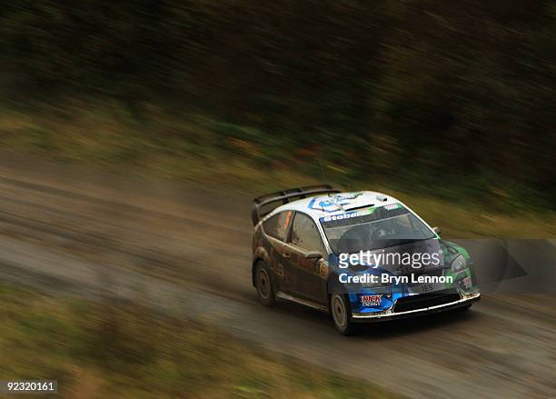 Mathew Wilson of Great Britain and Stobart VK M-Sport Ford Rally Team in action during stage 10 of the Wales Rally GB 2009 at Rhondda on October 24,...