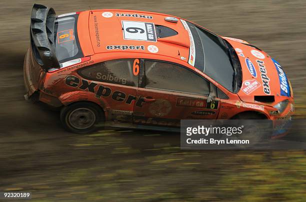 Henning Solberg of Norway and Stobart VK M-Sport Ford Rally Team in action during stage 10 of the Wales Rally GB 2009 at Rhondda on October 24, 2009...