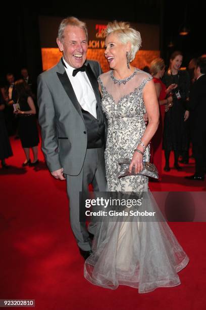 Joerg Wontorra and his girlfriend Susanne Bausch during the Goldene Kamera reception on February 22, 2018 at the Messe Hamburg in Hamburg, Germany.