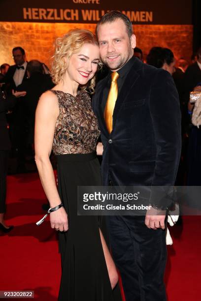 Rhea Harder and her husband Joerg Vennewald during the Goldene Kamera reception on February 22, 2018 at the Messe Hamburg in Hamburg, Germany.
