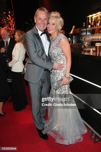 Joerg Wontorra and his girlfriend Susanne Bausch during the Goldene Kamera reception on February 22, 2018 at the Messe Hamburg in Hamburg, Germany.