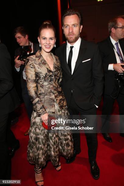 Ewan McGregor and Alicia von Rittberg during the Goldene Kamera reception on February 22, 2018 at the Messe Hamburg in Hamburg, Germany.