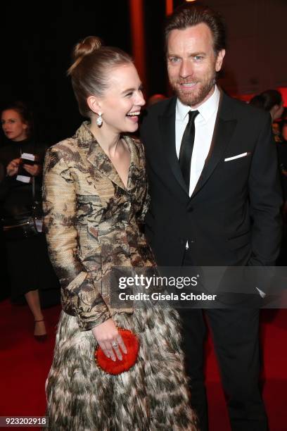 Ewan McGregor and Alicia von Rittberg during the Goldene Kamera reception on February 22, 2018 at the Messe Hamburg in Hamburg, Germany.