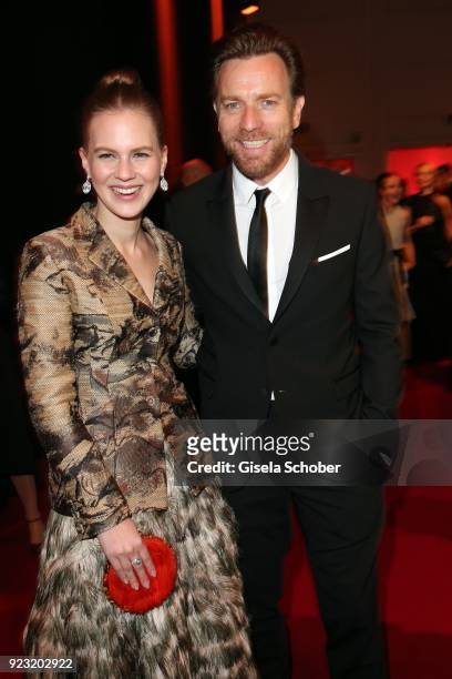 Ewan McGregor and Alicia von Rittberg during the Goldene Kamera reception on February 22, 2018 at the Messe Hamburg in Hamburg, Germany.