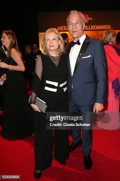 Sabine Postel, Klaus J. Behrendt during the Goldene Kamera reception on February 22, 2018 at the Messe Hamburg in Hamburg, Germany.