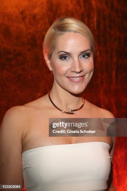 Judith Rakers wearing jewelry by Cartier during the Goldene Kamera reception on February 22, 2018 at the Messe Hamburg in Hamburg, Germany.