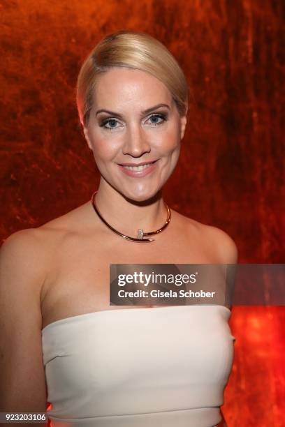 Judith Rakers wearing jewelry by Cartier during the Goldene Kamera reception on February 22, 2018 at the Messe Hamburg in Hamburg, Germany.