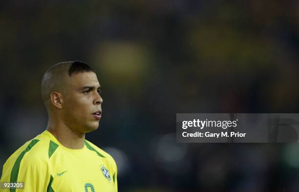 Portrait of Ronaldo of Brazil during the Germany v Brazil, World Cup Final match played at the International Stadium Yokohama, Yokohama, Japan on...