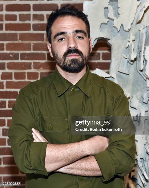 Artist Alexandre Farto aka Vhils poses for portrait at the opening reception for Vhil's "Annihilation" exhibit at Over The Influence on February 22,...