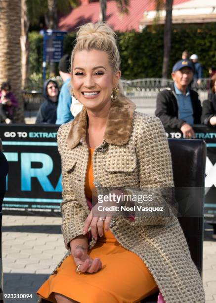 Kellie Pickler visits "Extra" at Universal Studios Hollywood on February 22, 2018 in Universal City, California.