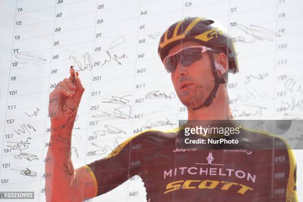 Germany's Roger Kluge from Mitchelton - Scott Team ahead of the second stage, 154km Yas Island Stage, from Yas Mall to Yas Beach. On Thursday,...