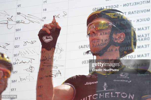 S Simon Yates from Mitchelton - Scott Team ahead of the second stage, 154km Yas Island Stage, from Yas Mall to Yas Beach. On Thursday, February 22 in...