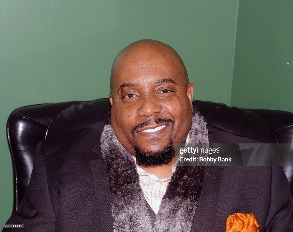 Arnez J backstage at The Stress Factory Comedy Club on February 22