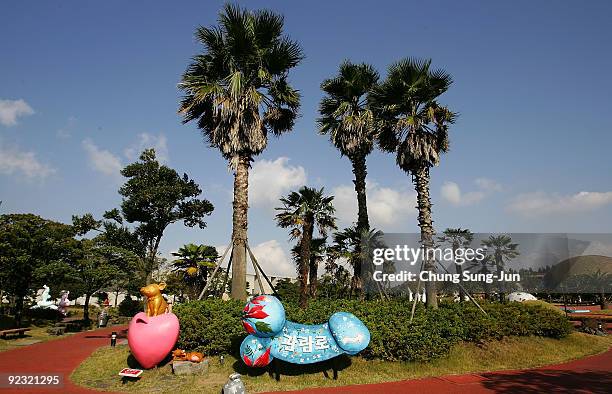 General view of the theme park 'Love Land' on October 24, 2009 in Jeju, South Korea. Love Land is an outdoor sex-themed sculpture park which opened...