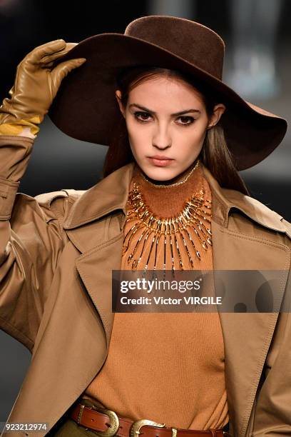Model walks the runway at the Alberta Ferretti Ready to Wear Fall/Winter 2018-2019 fashion show during Milan Fashion Week Fall/Winter 2018/19 on...