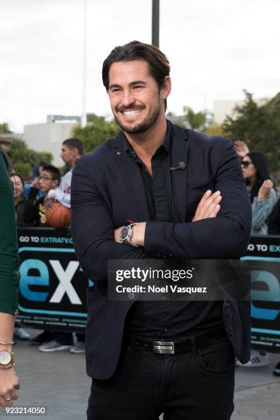Remi Notta visits "Extra" at Universal Studios Hollywood on February 22, 2018 in Universal City, California.