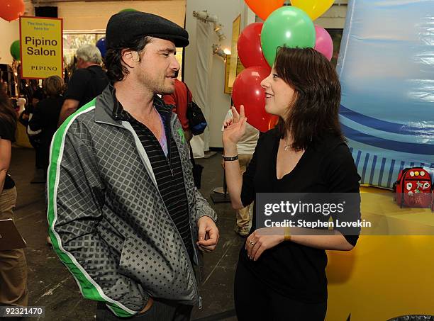 Actor Matthew Settle and Sarah Hughes attend the Elizabeth Glaser Pediatric AIDS Foundation "Kids for Kids Family Carnival" at Industria Superstudio...