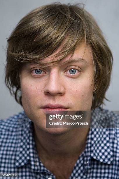 Singer Bjoern Dixgard of Swedish rock band Mando Diao poses backstage at the Arena Leipzig on October 24, 2009 in Leipzig, Germany.