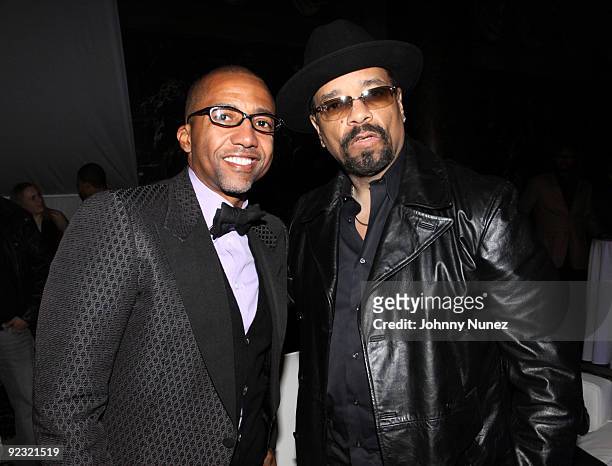 Kevin Liles and Ice-T attend Ne-Yo's 30th birthday party at Cipriani 42nd Street on October 17, 2009 in New York City.