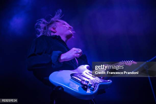 Ryan Potter of The Hunna performs on stage at Santeria Social Club on February 22, 2018 in Milan, Italy.