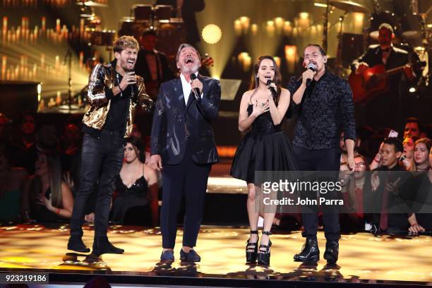 Ricardo Montaner con hijos perform onstage at Univision's 30th Edition Of 'Premio Lo Nuestro A La Musica Latina' at American Airlines Arena on...