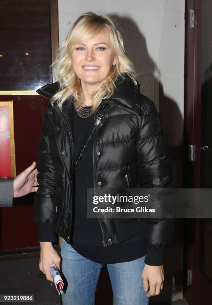 Malin Akerman poses at Bernadette Peters Opening Night celebration for "Hello Dolly" on Broadway at Sardis on February 22, 2018 in New York City.