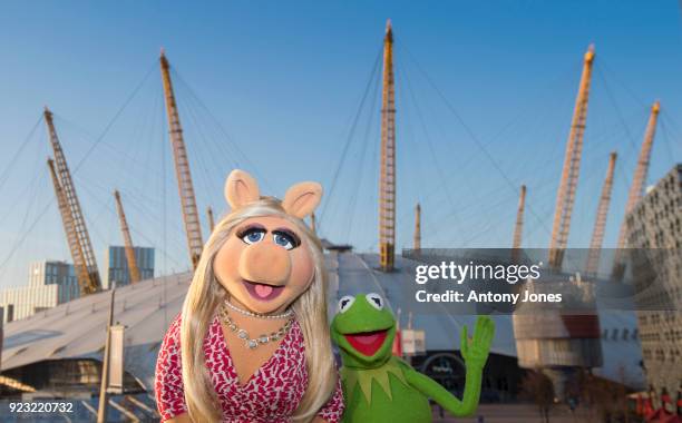 Muppet O2 Vip Miss Piggy and Kermit the Frog are seen at the o2 ahead of their ...