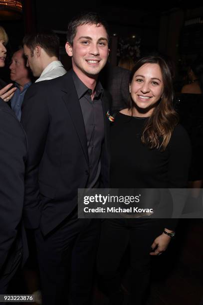 Logan Lerman and Lindsey Lerman attend the after party for the Los Angeles Special Screening of 'The Vanishing of Sidney Hall' on February 22, 2018...