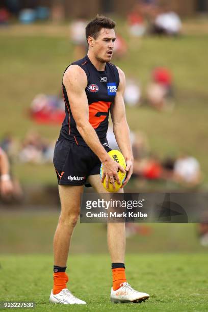 Jeremy Cameron of the Giants shapes to kick for goal during the AFL Inter Club match between the Sydney Swans and the Greater Western Sydney Giants...