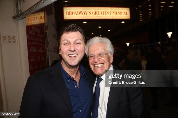 Choreographer Warren Carlysle and Director Jerry Zaks pose at Bernadette Peters Opening Night celebration for "Hello Dolly" on Broadway at Sardis on...