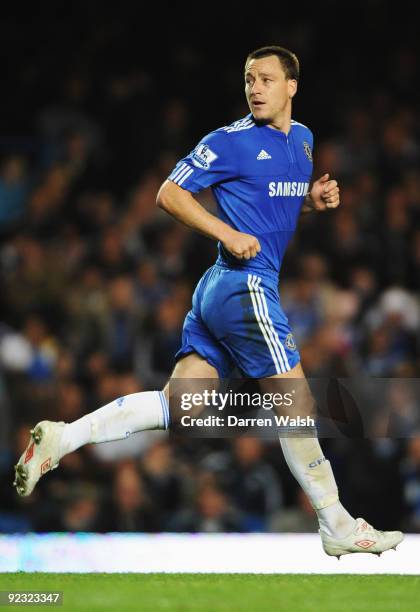 John Terry of Chelsea in action during the Barclays Premier League match between Chelsea and Blackburn Rovers at Stamford Bridge on October 24, 2009...