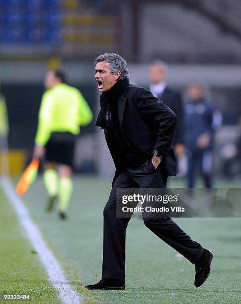 Internazionale Milano Head Coach Jose Mourinho during the Serie A match between Inter Milan and Catania Calcio at Stadio Giuseppe Meazza on October...