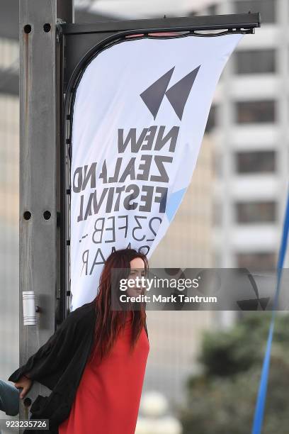 Spectator during NZ Festival Opening Night - A Waka Odyssey on February 23, 2018 in Wellington, New Zealand.